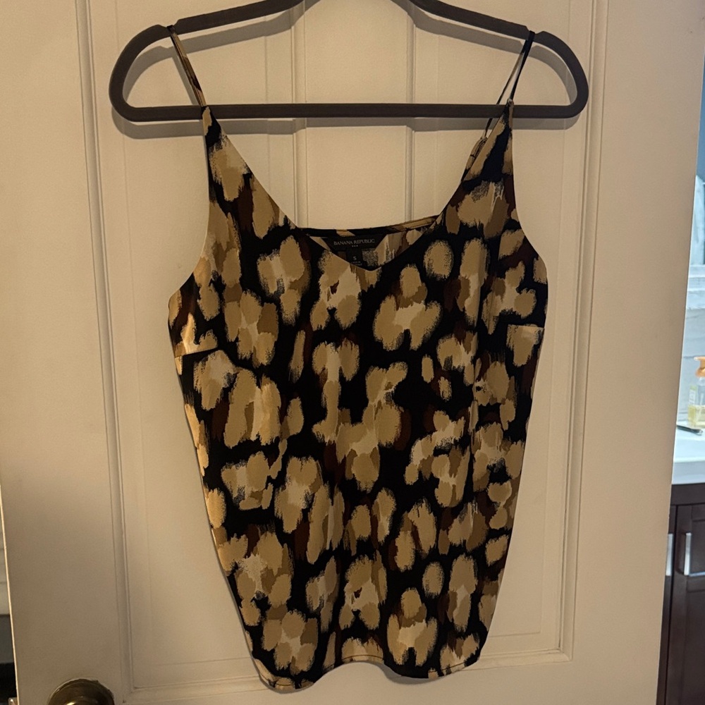 Banana Republic Animal Print Camisole - Black and Tan